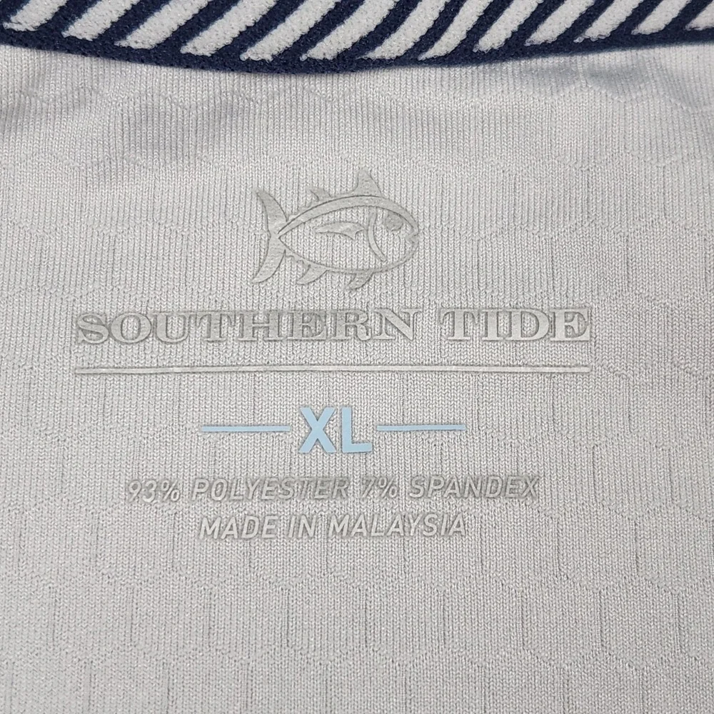 Southern Tide Hoodie XL Gray Scuttle Performance 1/4 Zip Golf Virginia Tech NCAA